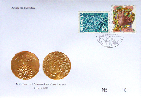 «Münzen- und Briefmarkenbörse Lausen 2013 Sonderbrief Proof Probe»